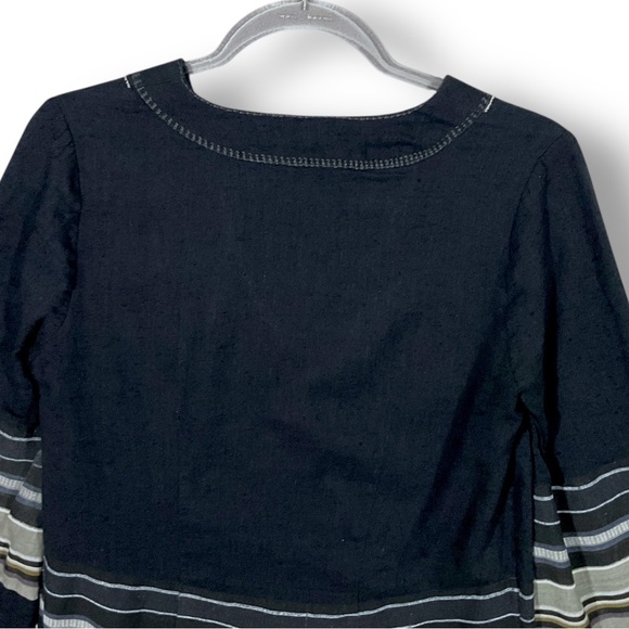 Free People Sundown Mini Shift Dress Sz S Embroidered Aztec Navy Blue - Picture 9 of 12